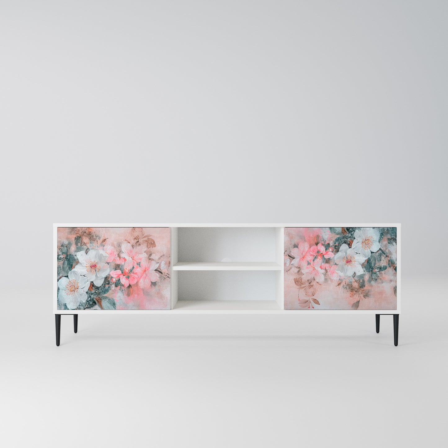 CHERRY BLOSSOM Mobile TV a 2 Ante in Finitura Bianca