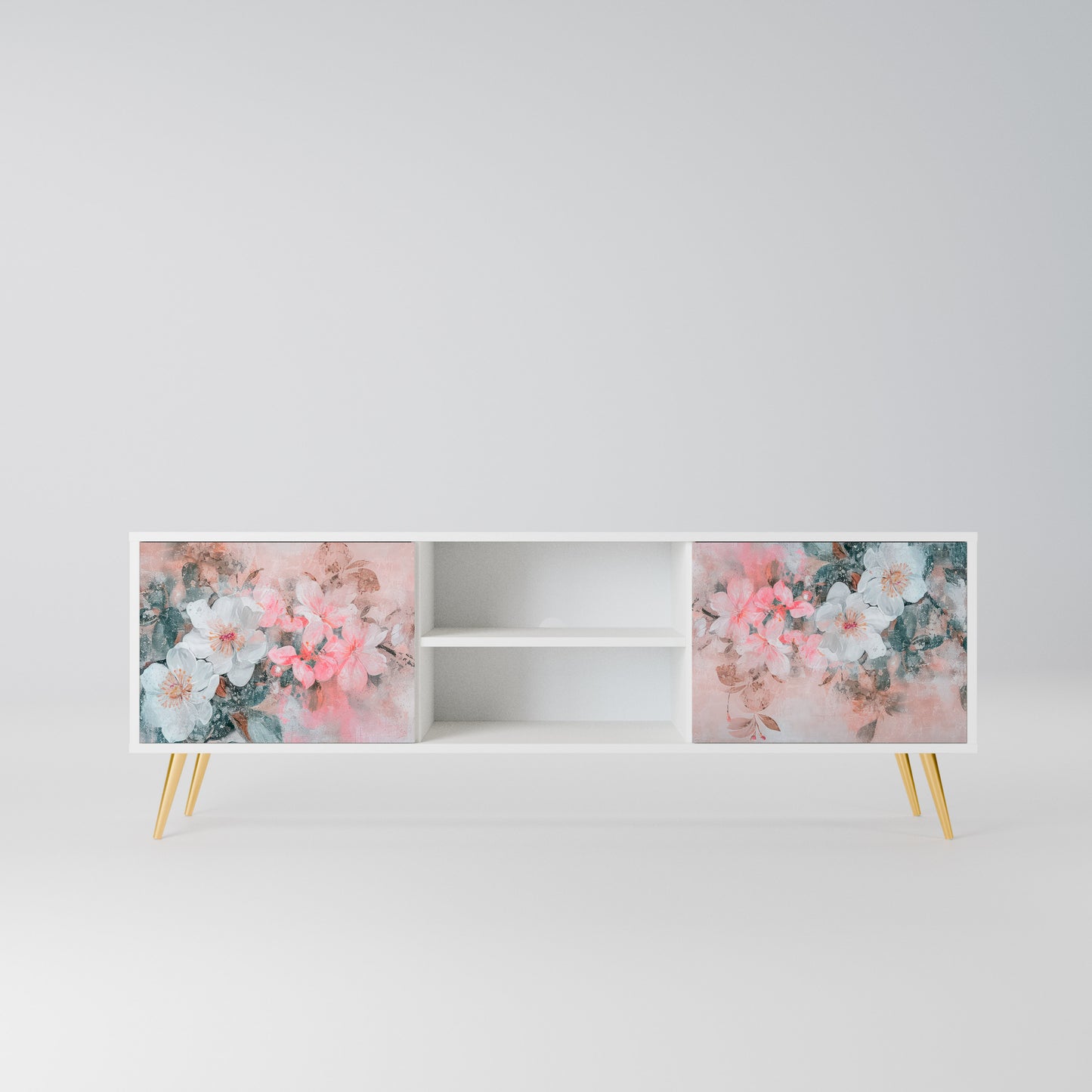 CHERRY BLOSSOM Mobile TV a 2 Ante in Finitura Bianca