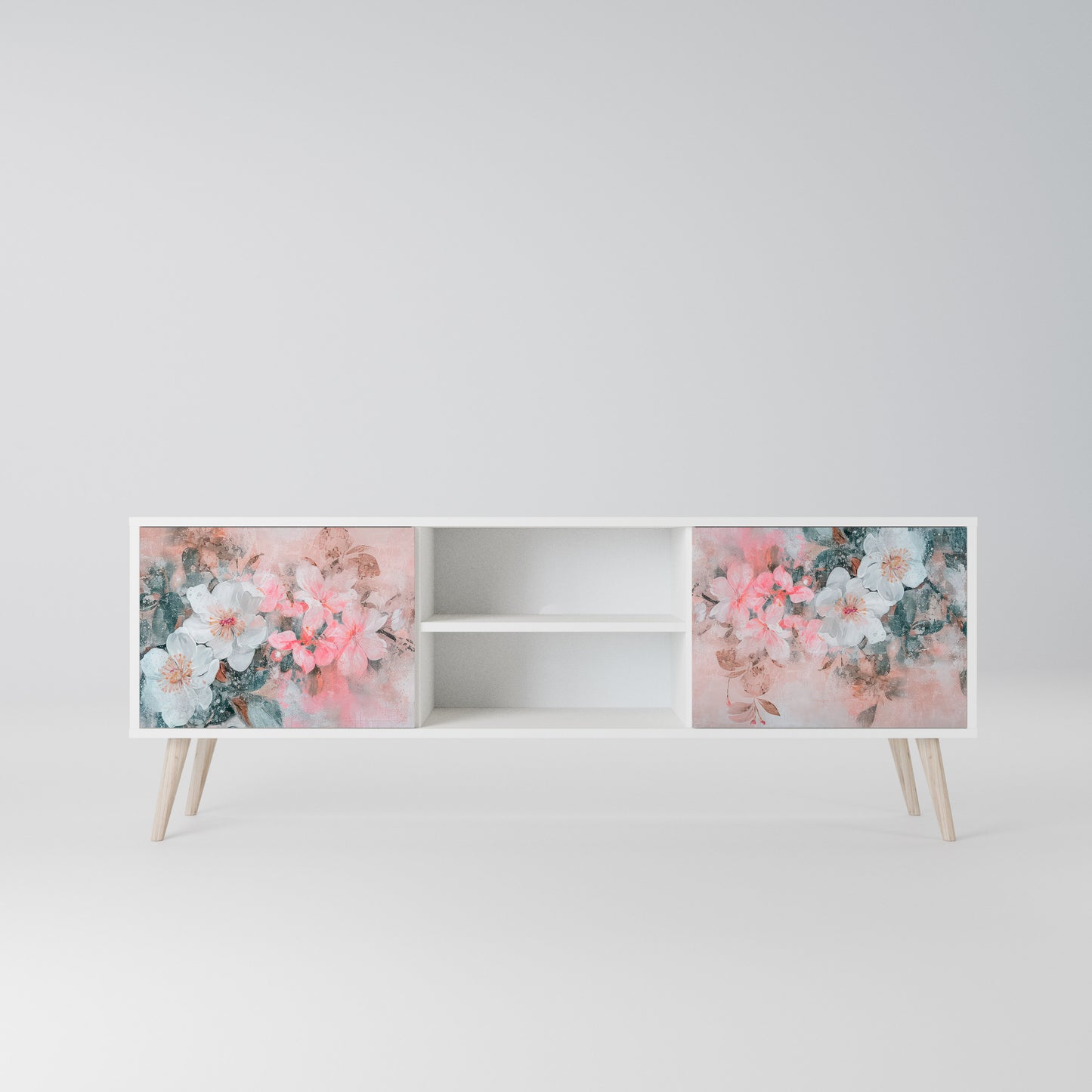 CHERRY BLOSSOM Mobile TV a 2 Ante in Finitura Bianca