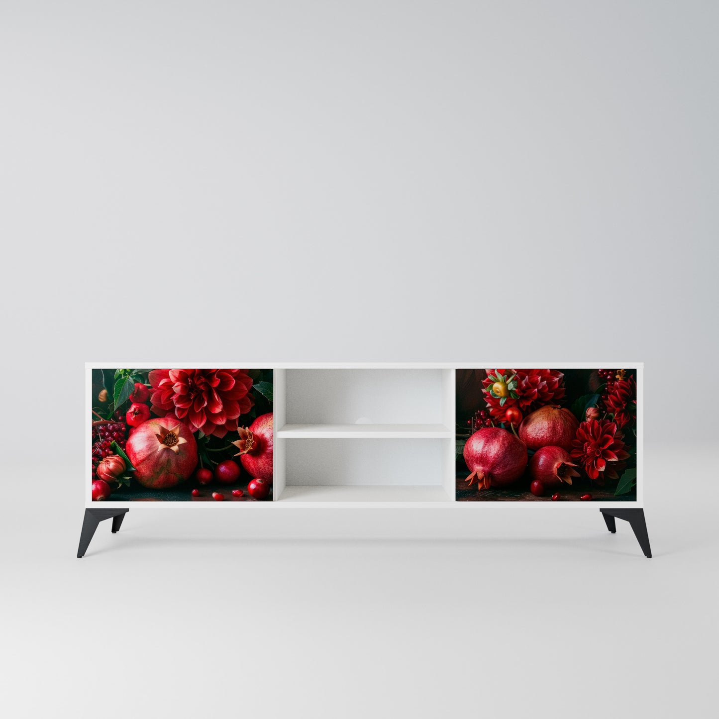 DAHLIAS AND POMEGRANATES Mobile TV a 2 Ante in Finitura Bianca