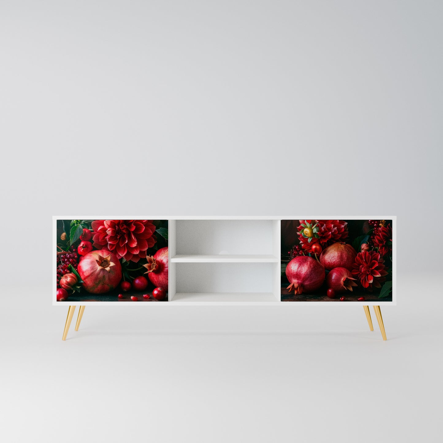 DAHLIAS AND POMEGRANATES Mobile TV a 2 Ante in Finitura Bianca