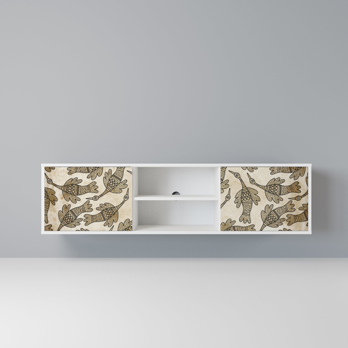 ALMONDINE SONGBIRD Mobile TV a 2 Ante in Finitura Bianca