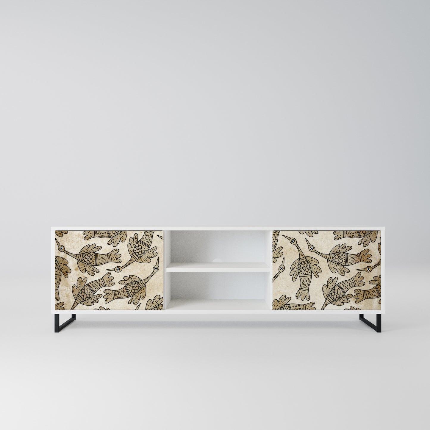 ALMONDINE SONGBIRD Mobile TV a 2 Ante in Finitura Bianca