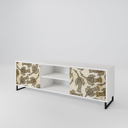 ALMONDINE SONGBIRD Mobile TV a 2 Ante in Finitura Bianca