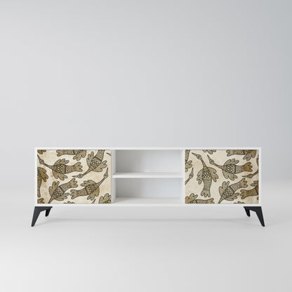 ALMONDINE SONGBIRD Mobile TV a 2 Ante in Finitura Bianca