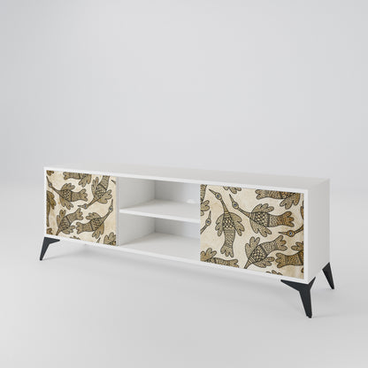 ALMONDINE SONGBIRD Mobile TV a 2 Ante in Finitura Bianca