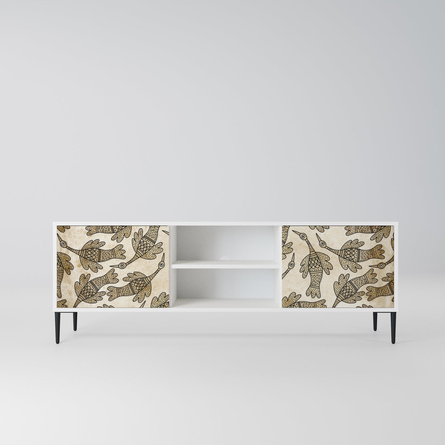 ALMONDINE SONGBIRD Mobile TV a 2 Ante in Finitura Bianca