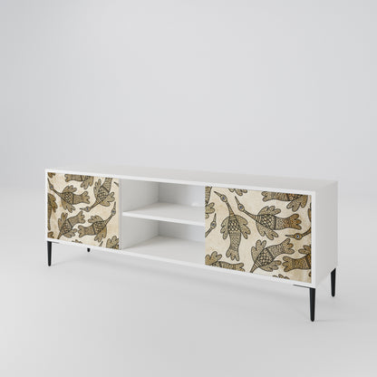 ALMONDINE SONGBIRD Mobile TV a 2 Ante in Finitura Bianca