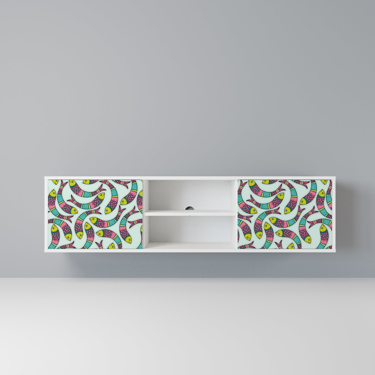 INDIAN FISH Mobile TV a 2 Ante in Finitura Bianca