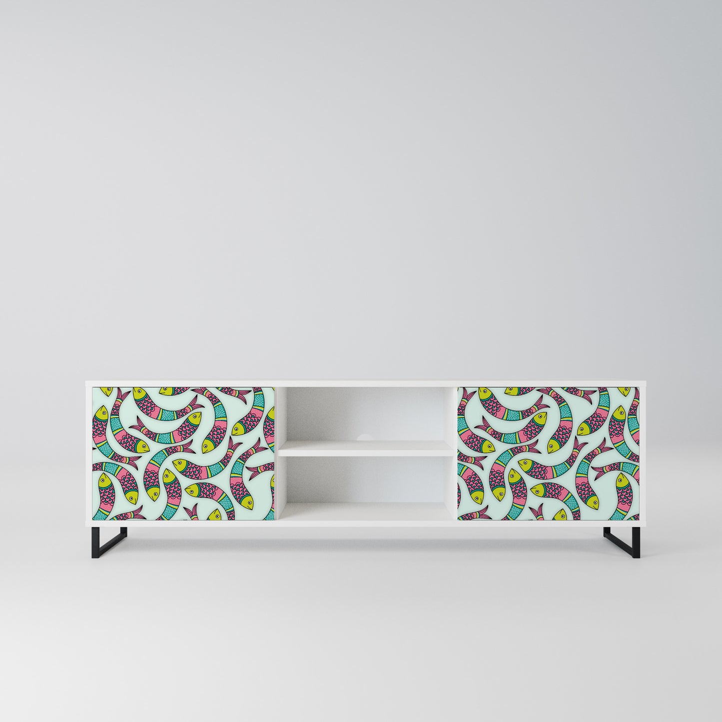 INDIAN FISH Mobile TV a 2 Ante in Finitura Bianca