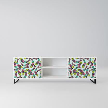 INDIAN FISH Mobile TV a 2 Ante in Finitura Bianca