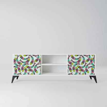 INDIAN FISH Mobile TV a 2 Ante in Finitura Bianca