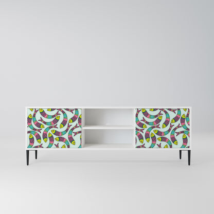 INDIAN FISH Mobile TV a 2 Ante in Finitura Bianca