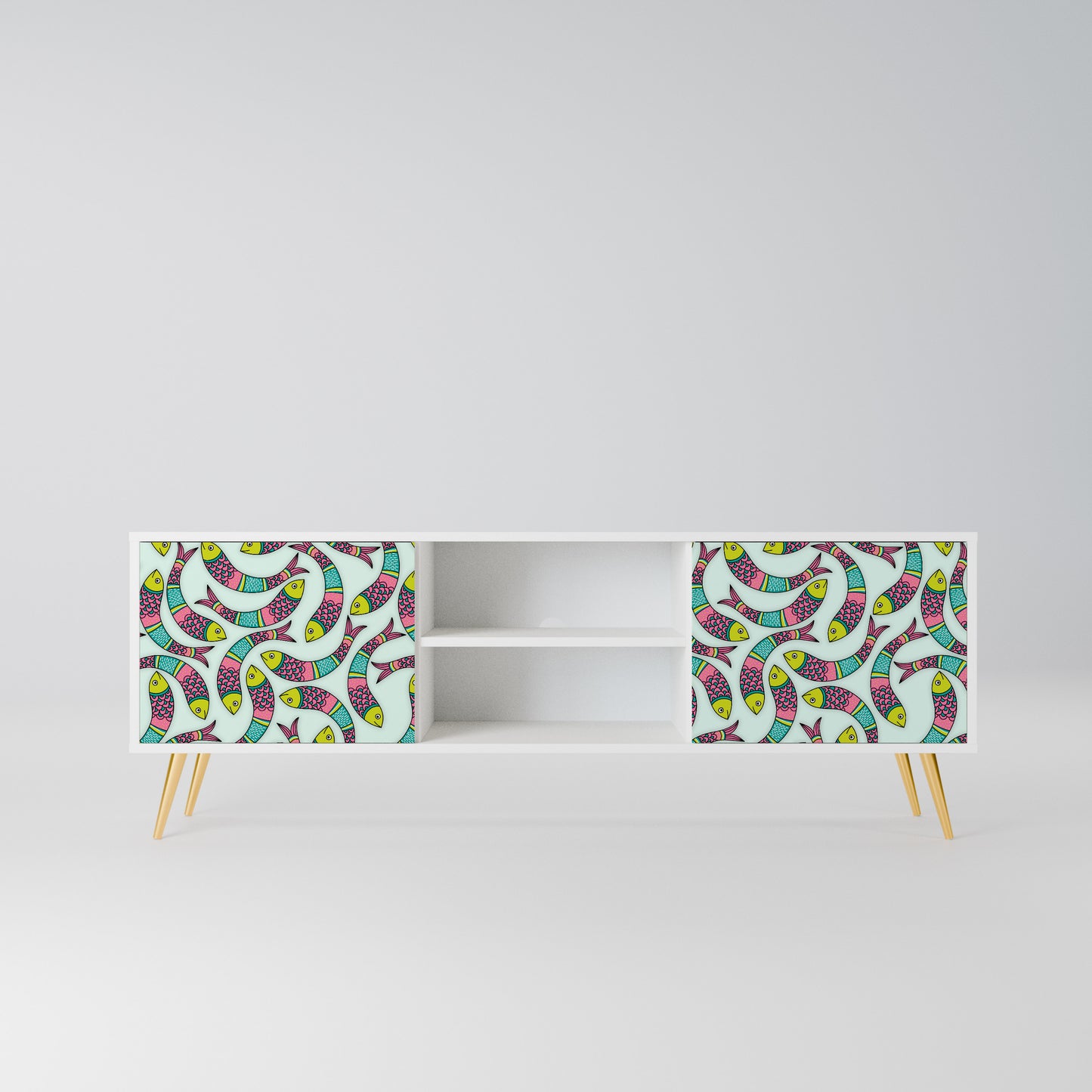 INDIAN FISH Mobile TV a 2 Ante in Finitura Bianca