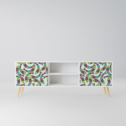 INDIAN FISH Mobile TV a 2 Ante in Finitura Bianca