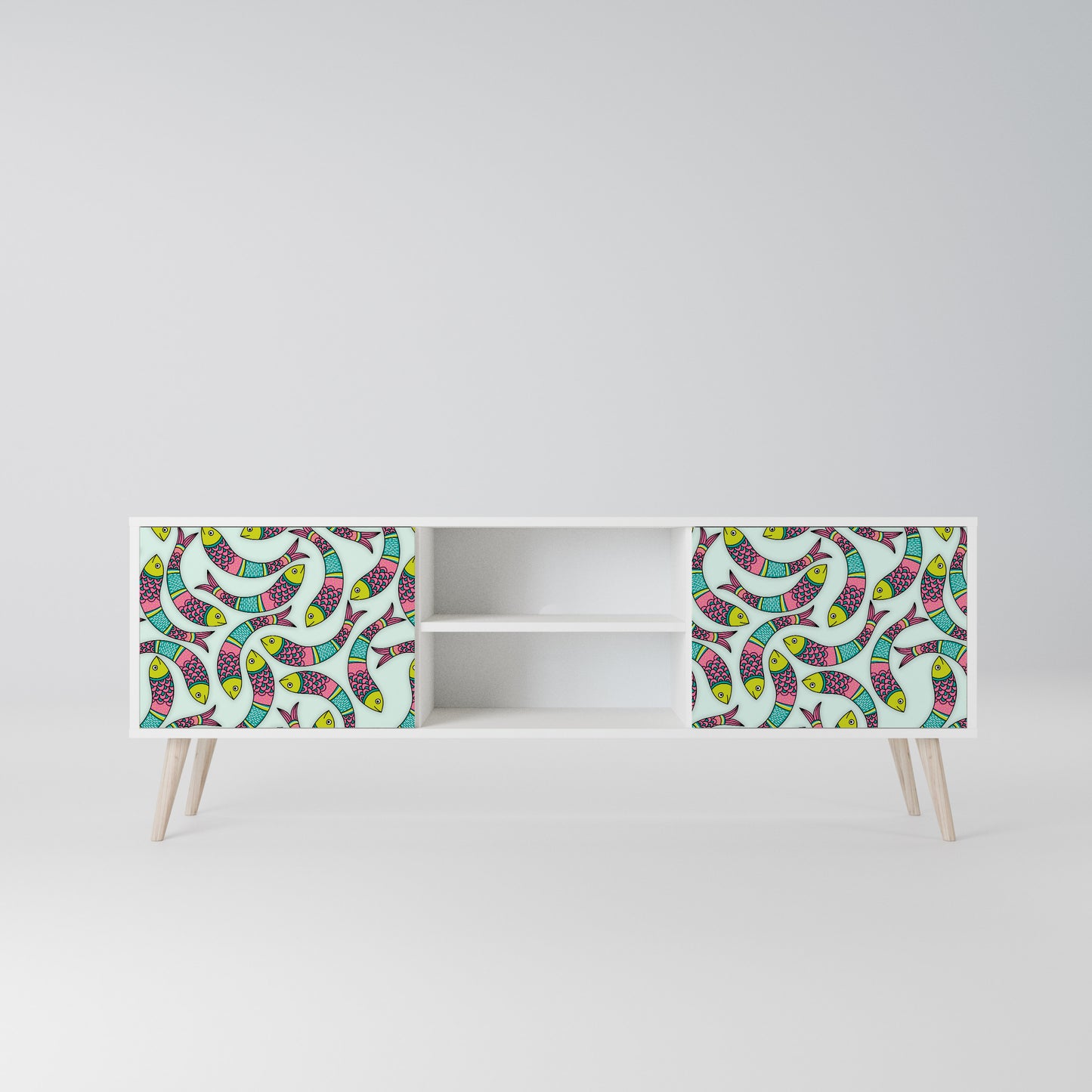 INDIAN FISH Mobile TV a 2 Ante in Finitura Bianca