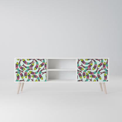 INDIAN FISH Mobile TV a 2 Ante in Finitura Bianca