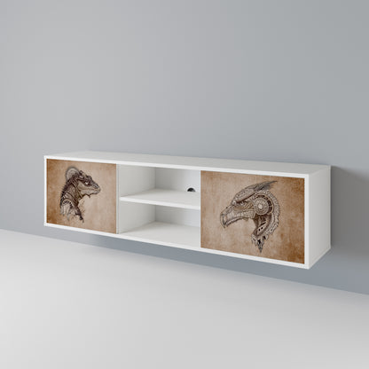 STEAMPUNK CLAN Mobile TV a 2 Ante in Finitura Bianca