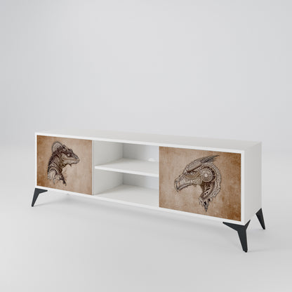 STEAMPUNK CLAN Mobile TV a 2 Ante in Finitura Bianca