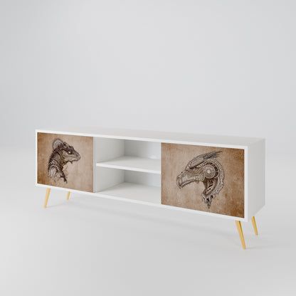 STEAMPUNK CLAN Mobile TV a 2 Ante in Finitura Bianca