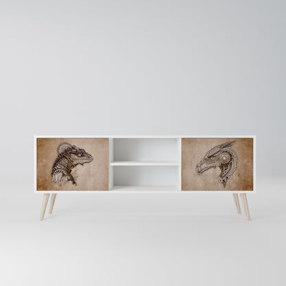 STEAMPUNK CLAN Mobile TV a 2 Ante in Finitura Bianca