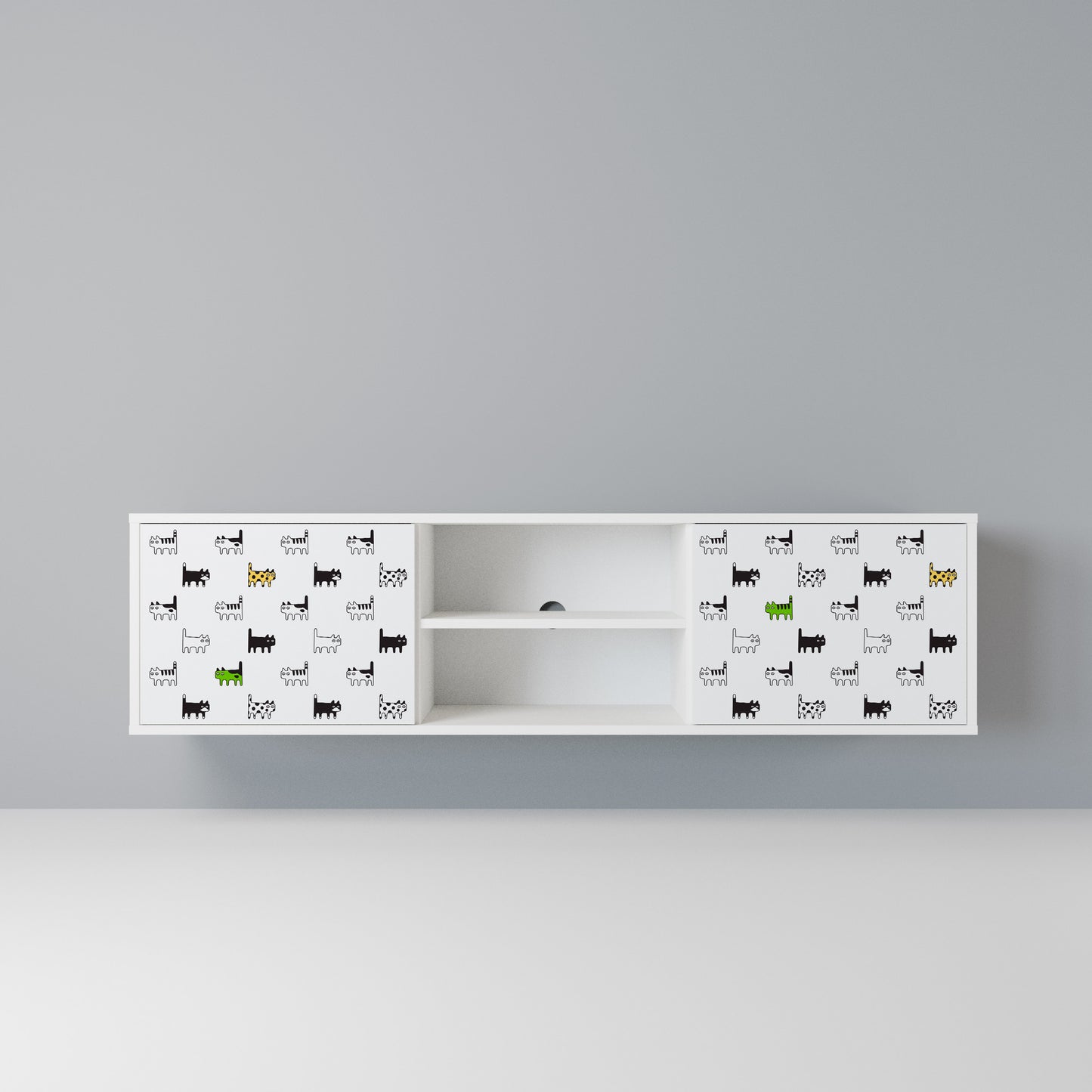 CATS COMPILATION Mobile TV a 2 Ante in Finitura Bianca