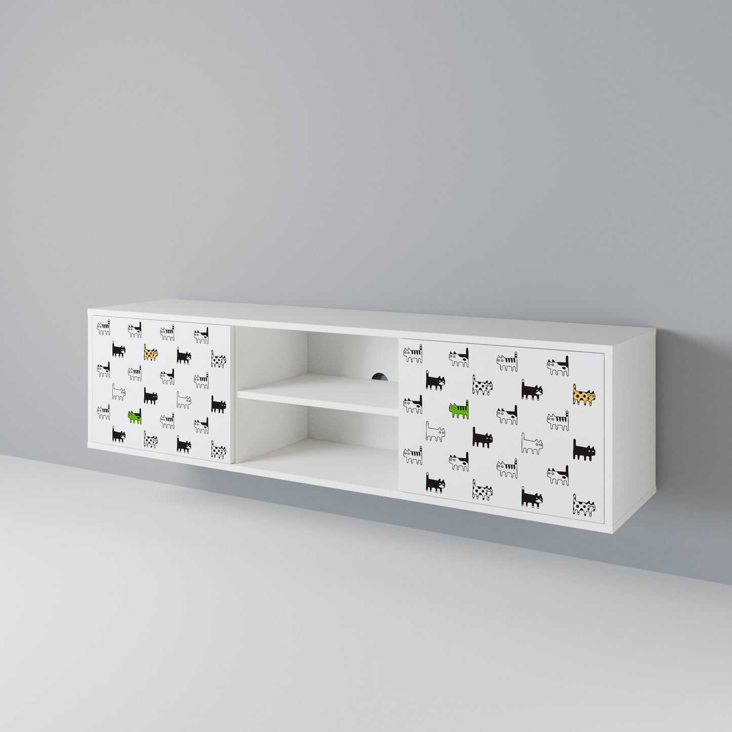 CATS COMPILATION Mobile TV a 2 Ante in Finitura Bianca