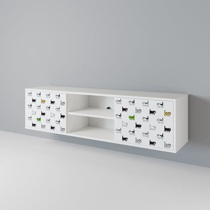 CATS COMPILATION Mobile TV a 2 Ante in Finitura Bianca