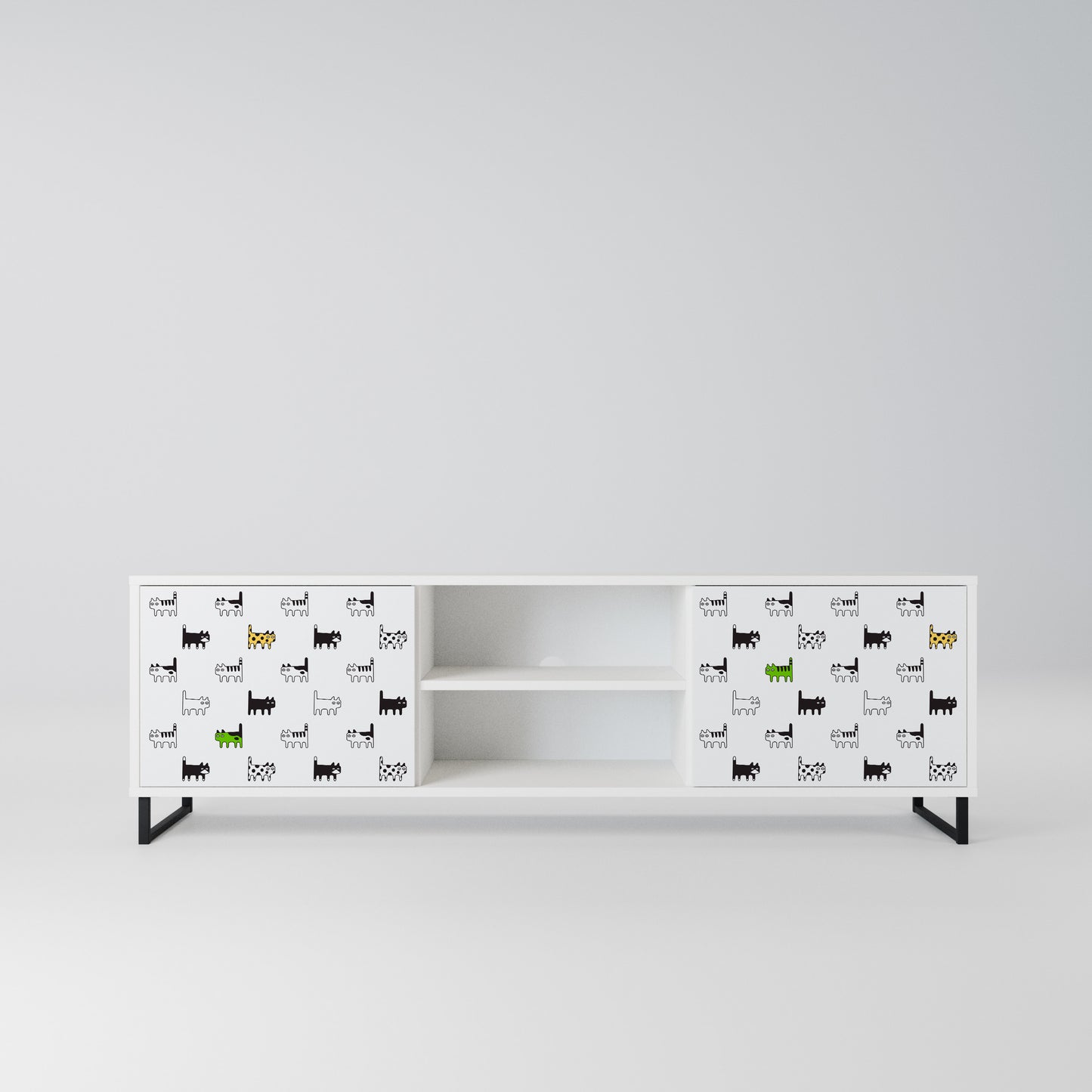 CATS COMPILATION Mobile TV a 2 Ante in Finitura Bianca