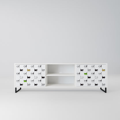 CATS COMPILATION Mobile TV a 2 Ante in Finitura Bianca