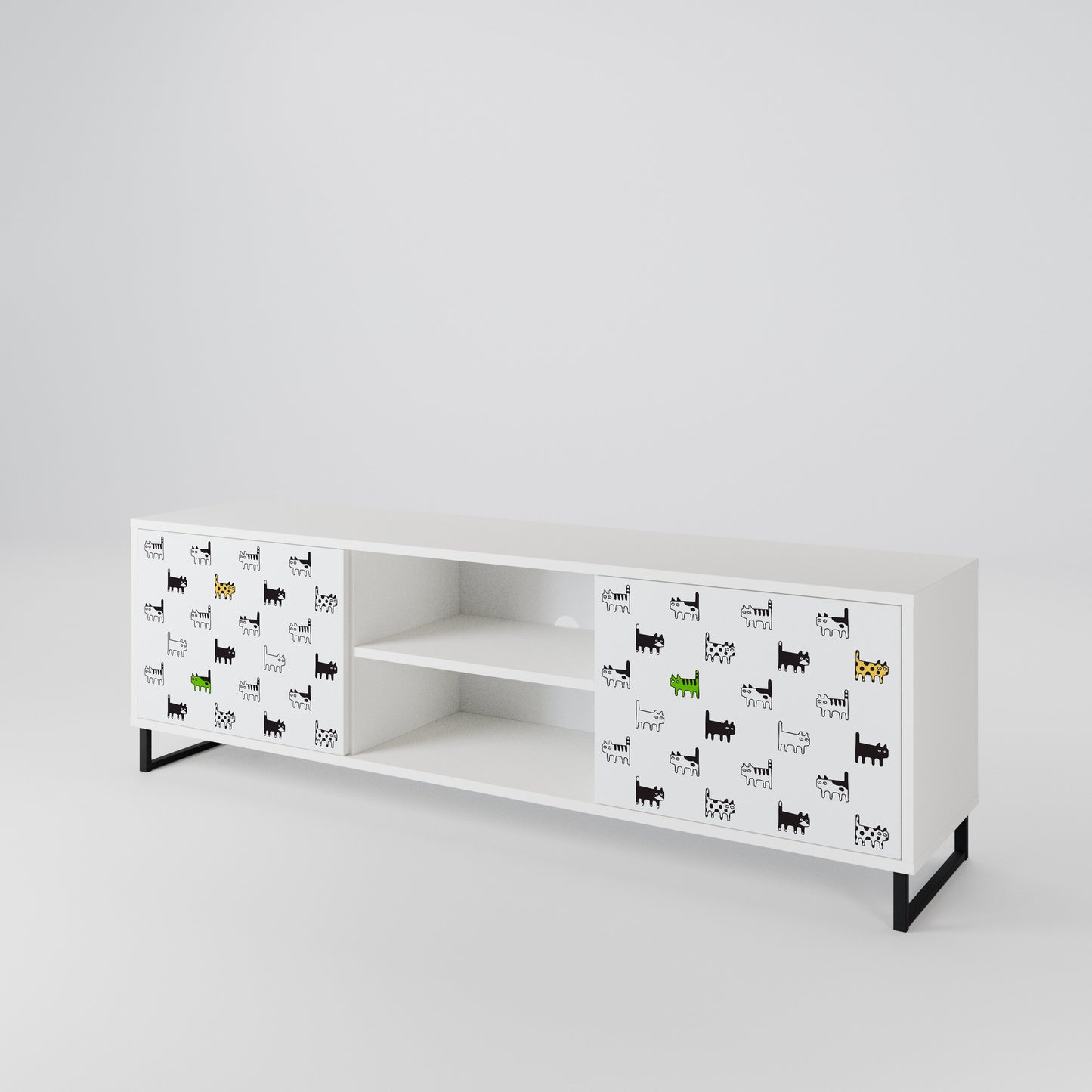 CATS COMPILATION Mobile TV a 2 Ante in Finitura Bianca