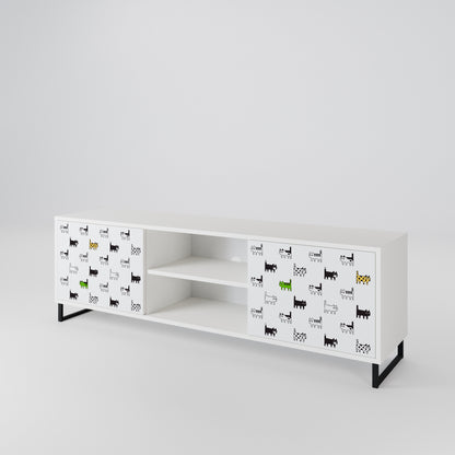 CATS COMPILATION Mobile TV a 2 Ante in Finitura Bianca