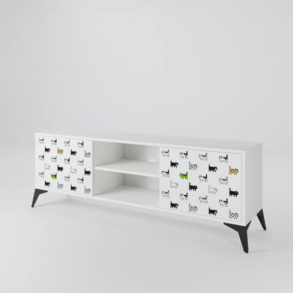 CATS COMPILATION Mobile TV a 2 Ante in Finitura Bianca