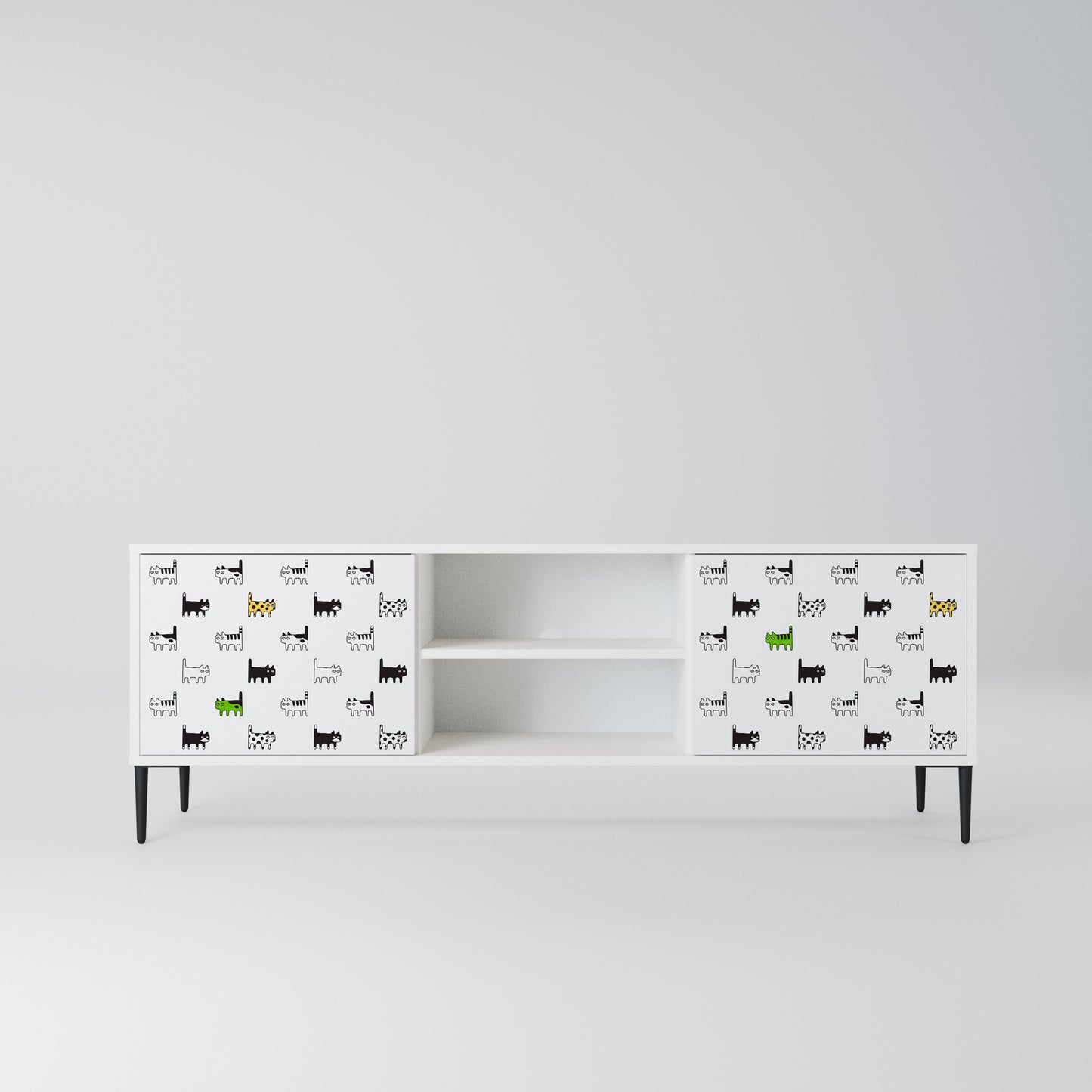 CATS COMPILATION Mobile TV a 2 Ante in Finitura Bianca