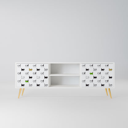 CATS COMPILATION Mobile TV a 2 Ante in Finitura Bianca