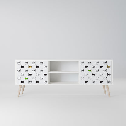 CATS COMPILATION Mobile TV a 2 Ante in Finitura Bianca