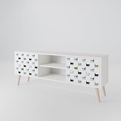 CATS COMPILATION Mobile TV a 2 Ante in Finitura Bianca