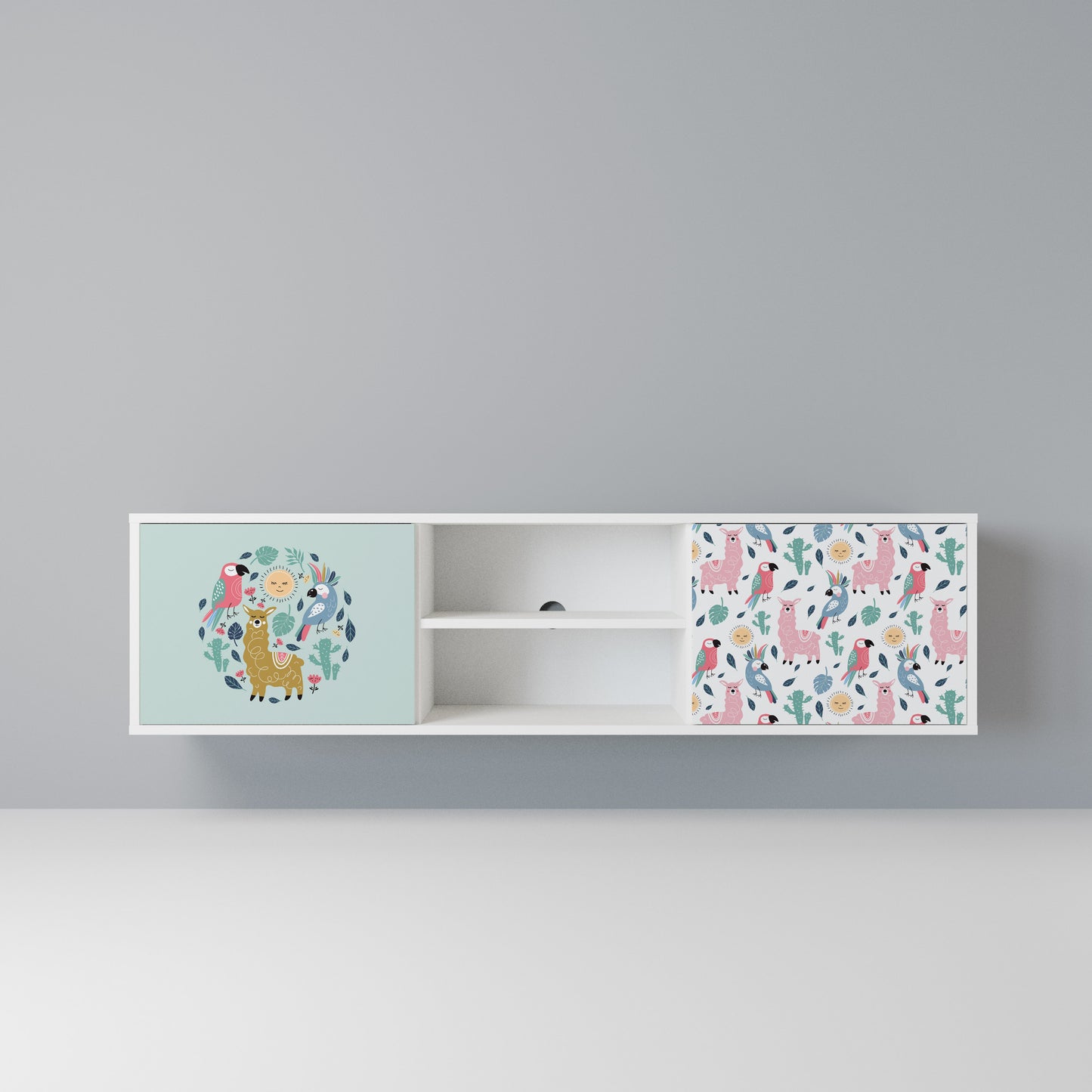 COLORFUL ALPACAS Mobile TV a 2 Ante in Finitura Bianca