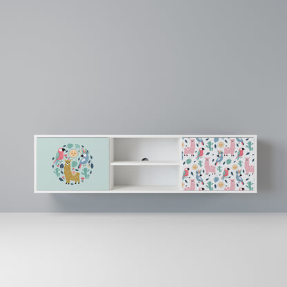 COLORFUL ALPACAS Mobile TV a 2 Ante in Finitura Bianca