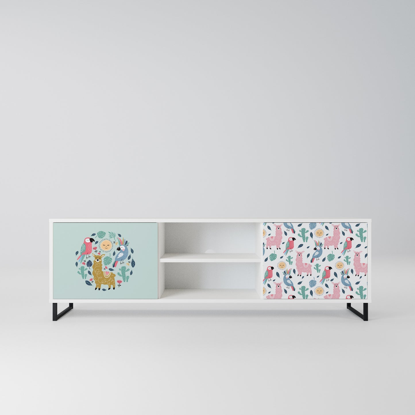 COLORFUL ALPACAS Mobile TV a 2 Ante in Finitura Bianca