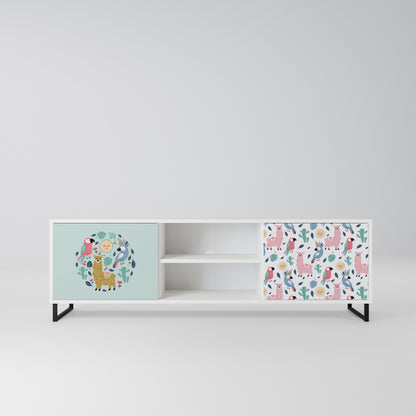 COLORFUL ALPACAS Mobile TV a 2 Ante in Finitura Bianca