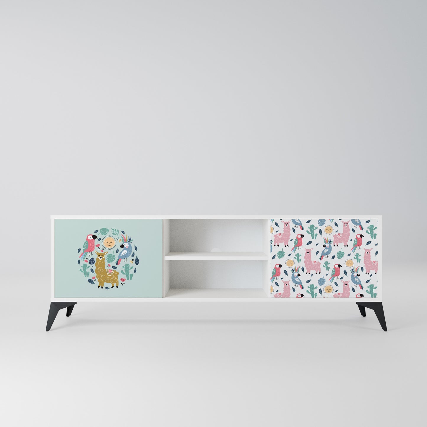 COLORFUL ALPACAS Mobile TV a 2 Ante in Finitura Bianca