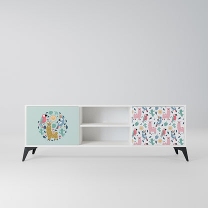 COLORFUL ALPACAS Mobile TV a 2 Ante in Finitura Bianca