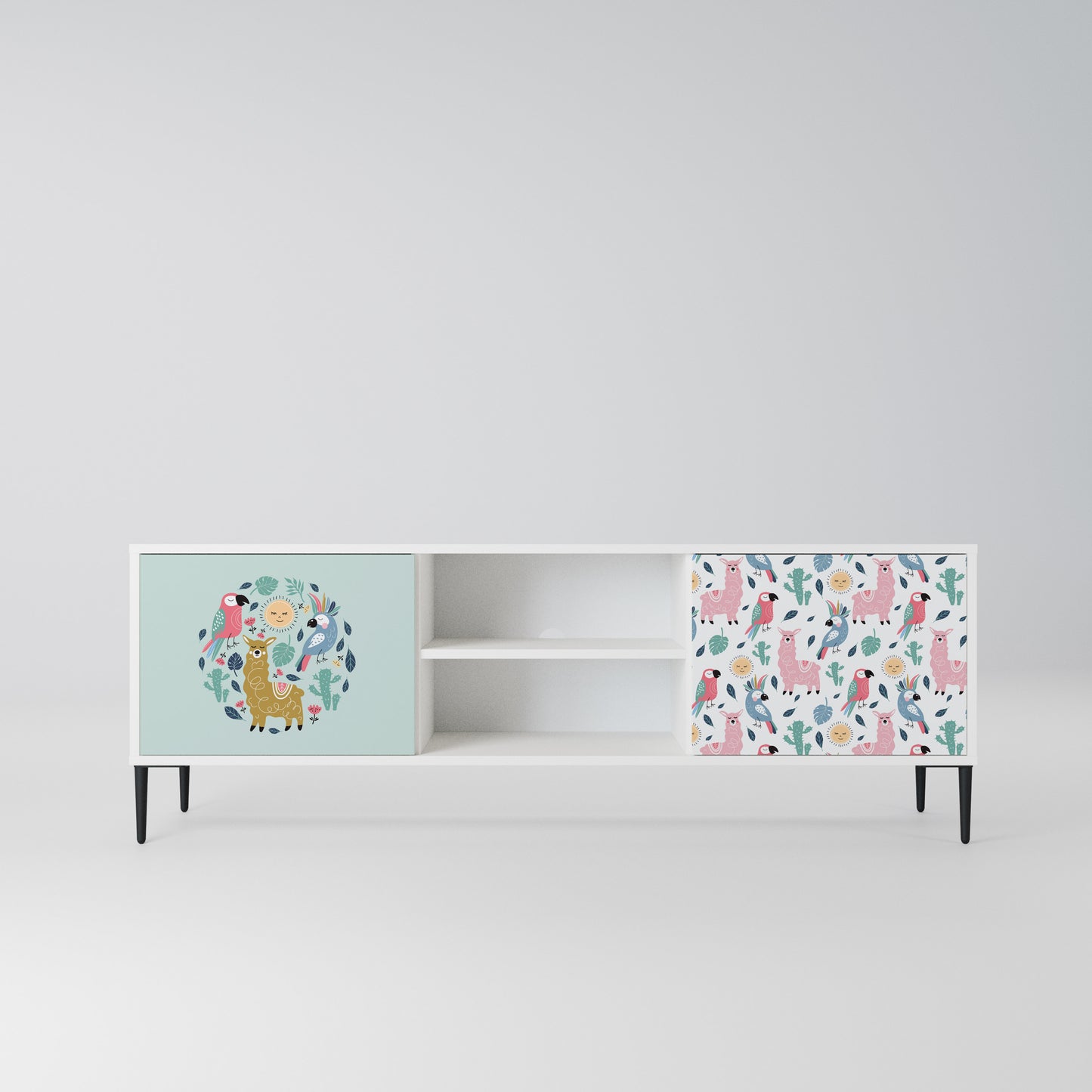 COLORFUL ALPACAS Mobile TV a 2 Ante in Finitura Bianca