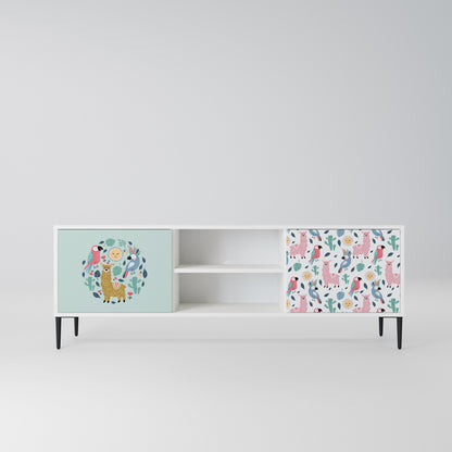 COLORFUL ALPACAS Mobile TV a 2 Ante in Finitura Bianca