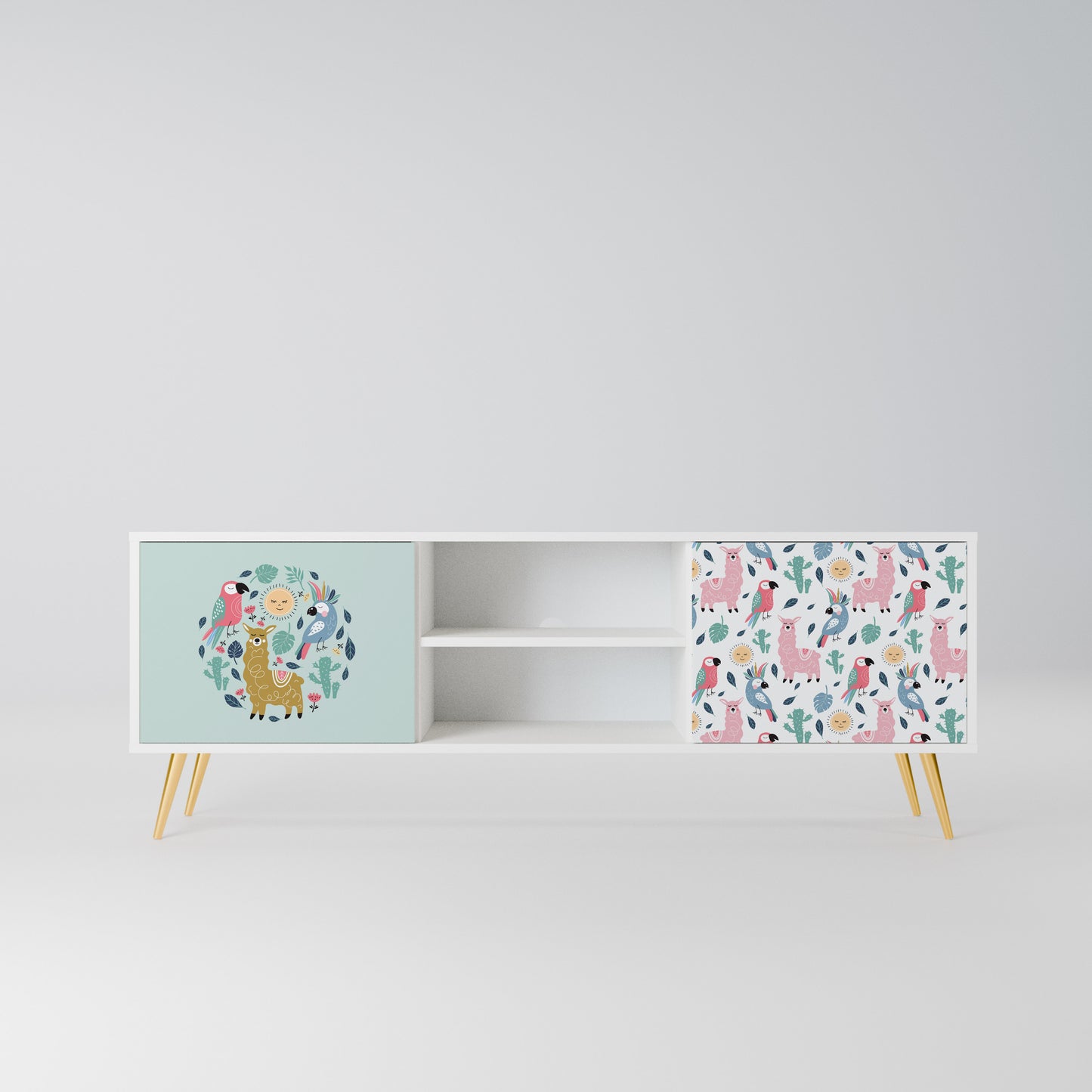 COLORFUL ALPACAS Mobile TV a 2 Ante in Finitura Bianca