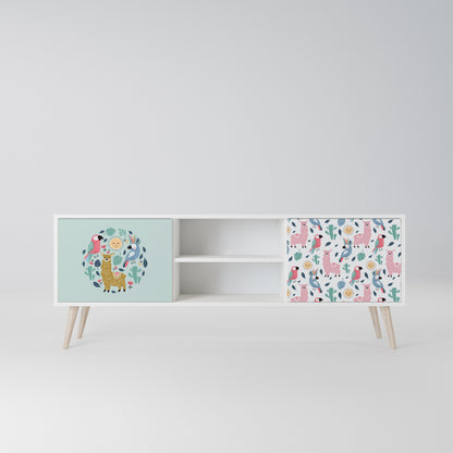 COLORFUL ALPACAS Mobile TV a 2 Ante in Finitura Bianca