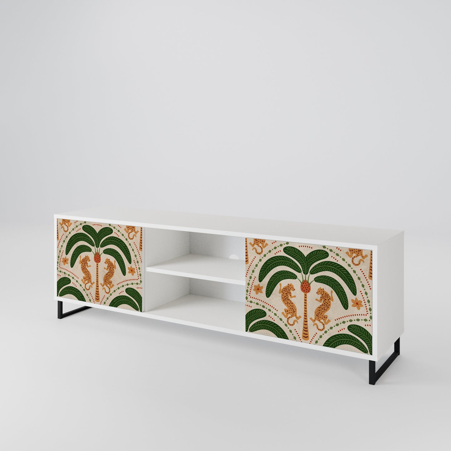 DANCING PREDATORS Mobile TV a 2 Ante in Finitura Bianca