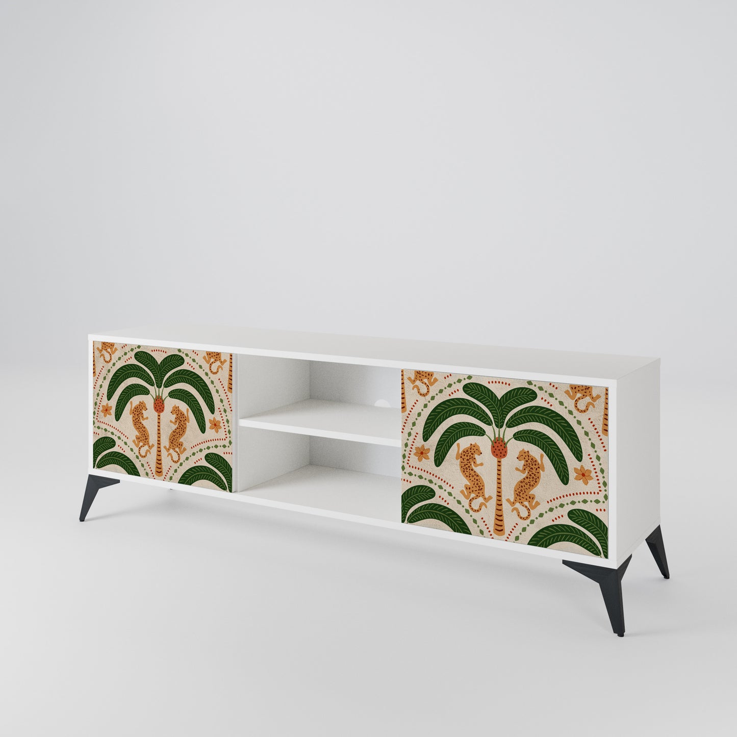 DANCING PREDATORS Mobile TV a 2 Ante in Finitura Bianca