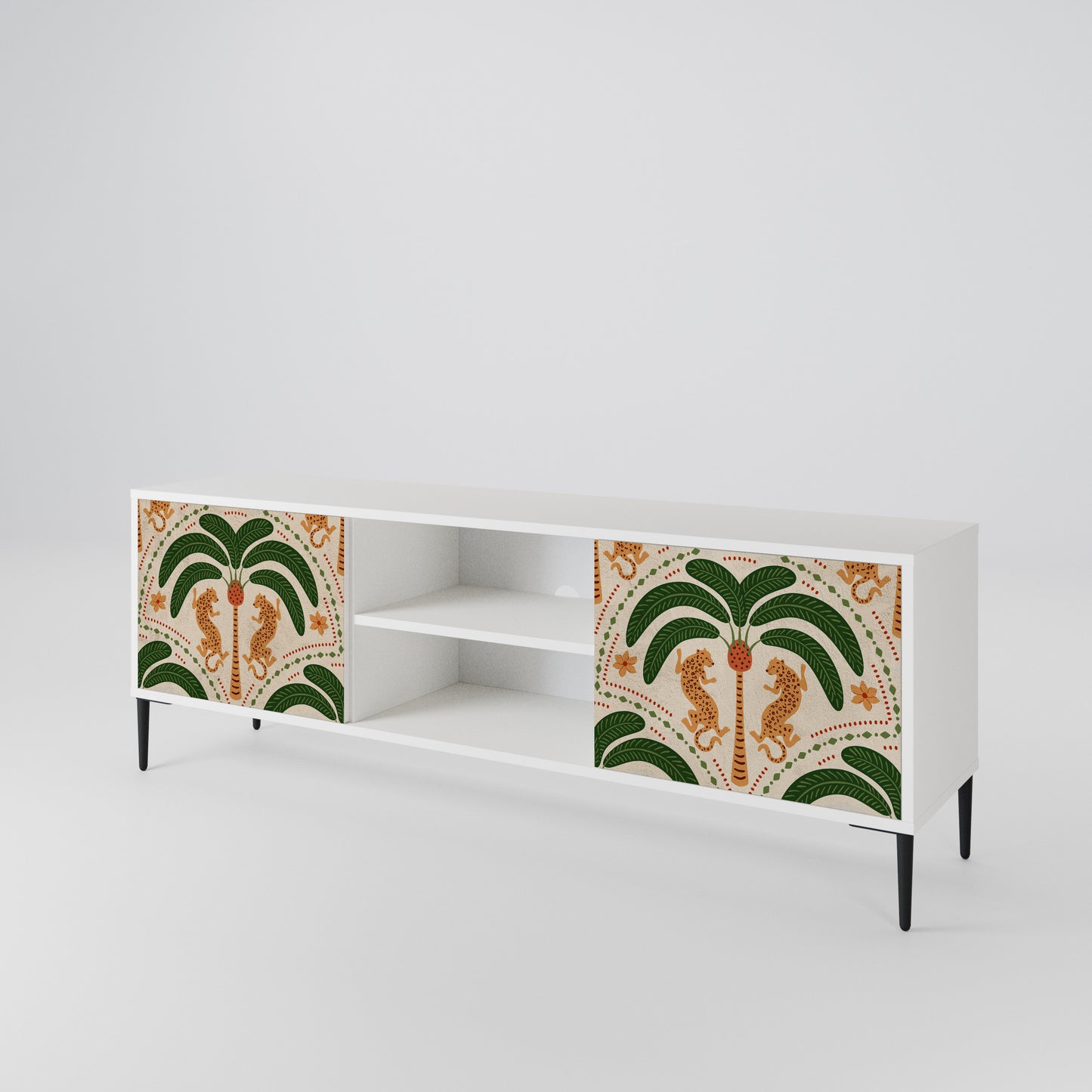 DANCING PREDATORS Mobile TV a 2 Ante in Finitura Bianca